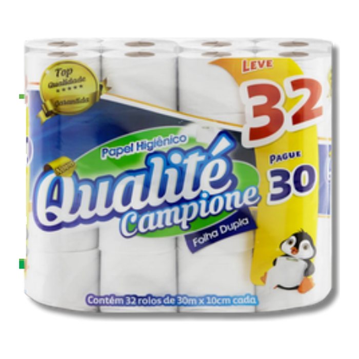 Papel Higiênico Qualité Folha Dupla 30m