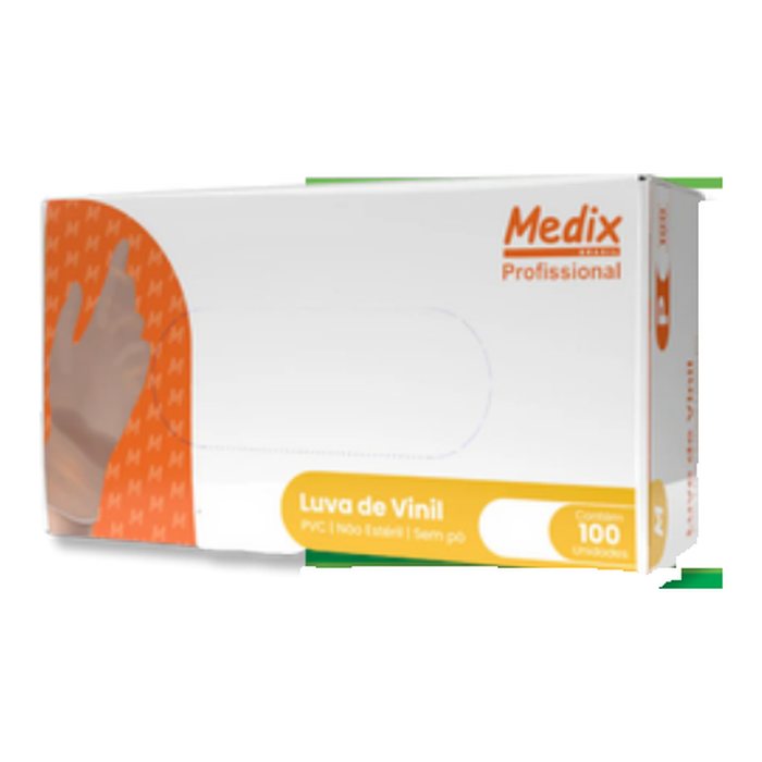 Luva de Vinil sem Pó Medix