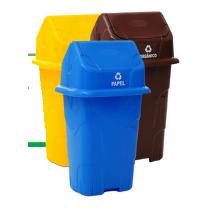 Lixeira Cajovil Seletiva Basculante 50L